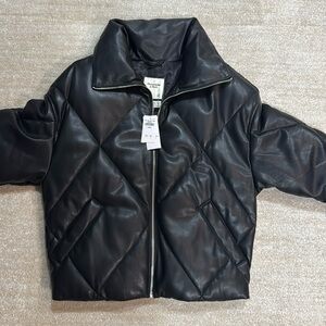 Abercrombie Black Vegan Leather Jacket.